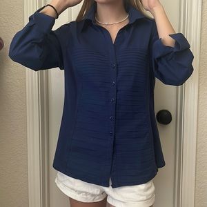 Women’s blue dress shirts 68% cotton 27% polyester 5% spandex